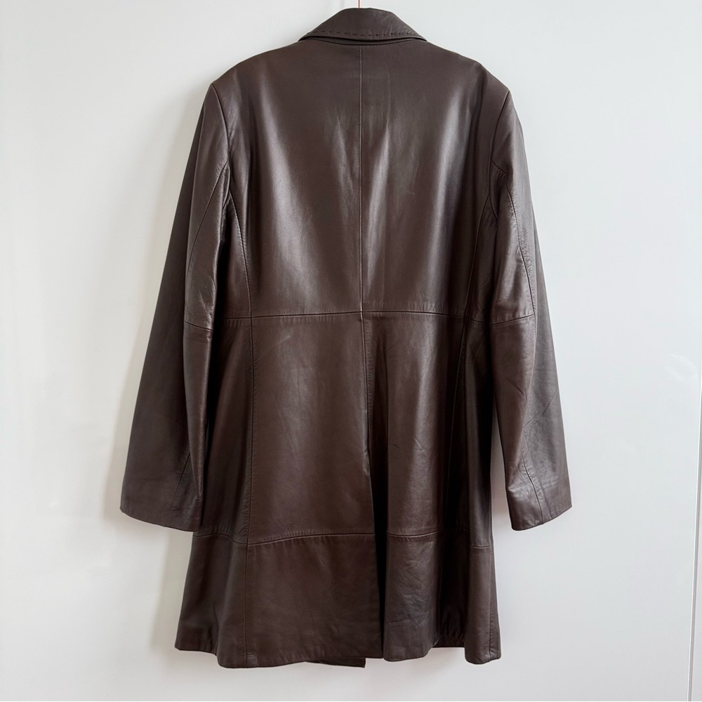 Women's Vintage Leather Banana Republic Mid-Length Coat - Picture 3 of 9